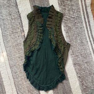 Faux suede cropped vest